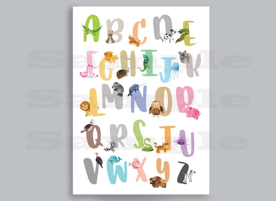 Printable Animal ABC Poster Animals Alphabet Print Digital | Etsy
