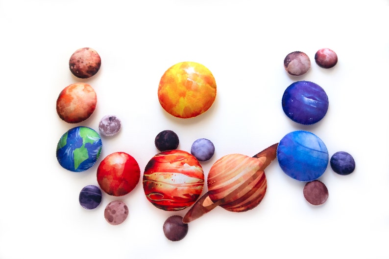 With Moons Toys Solar System Stuffed Toys Mars With Etsy UK