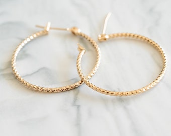 Gold Plated Trendy Fashion Hoop Earrings