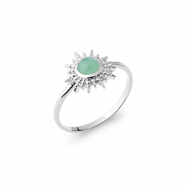 Silver Aventurine sun ring