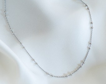 Designer Beads Silver Choker Necklace