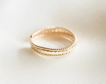 Trendy Gold Plated Thin Adjustable Ring