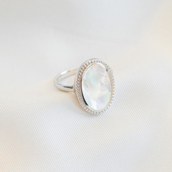 OVAL PEARL RING W/NATURAL STONE AQUAMARINE OVAL PEARL RING W/NATURAL STONE AQUAMARINE