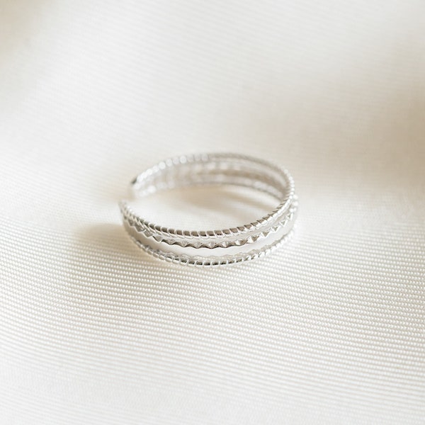 Silver Trendy Adjustable Thin Ring