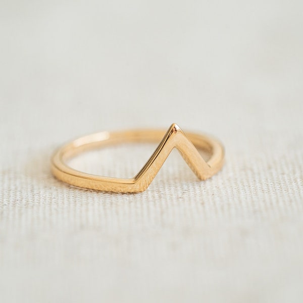 Bague Fine Plaqué Or Mode Tendance Triangle