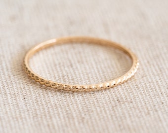 Very Fine Trendy Gold Plated Accumulation Ring