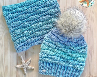 The Sea Star Pacific Beanie & The Sea Star Pacific Cowl PDF Pattern Bundle *Includes 2 Patterns*