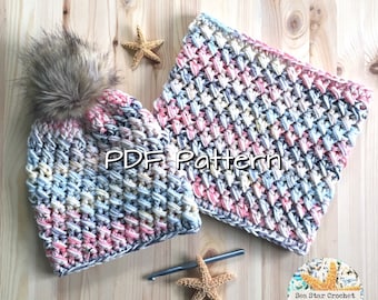The Sea Star Signature Beanie & Matching Neck Warmer PDF Pattern Bundle