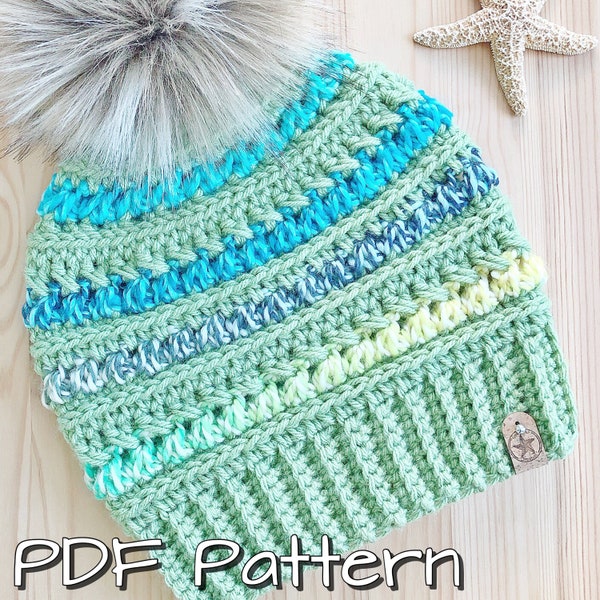 The Sea Star Bungalow Beanie PDF Pattern/Digital Download 4 sizes included