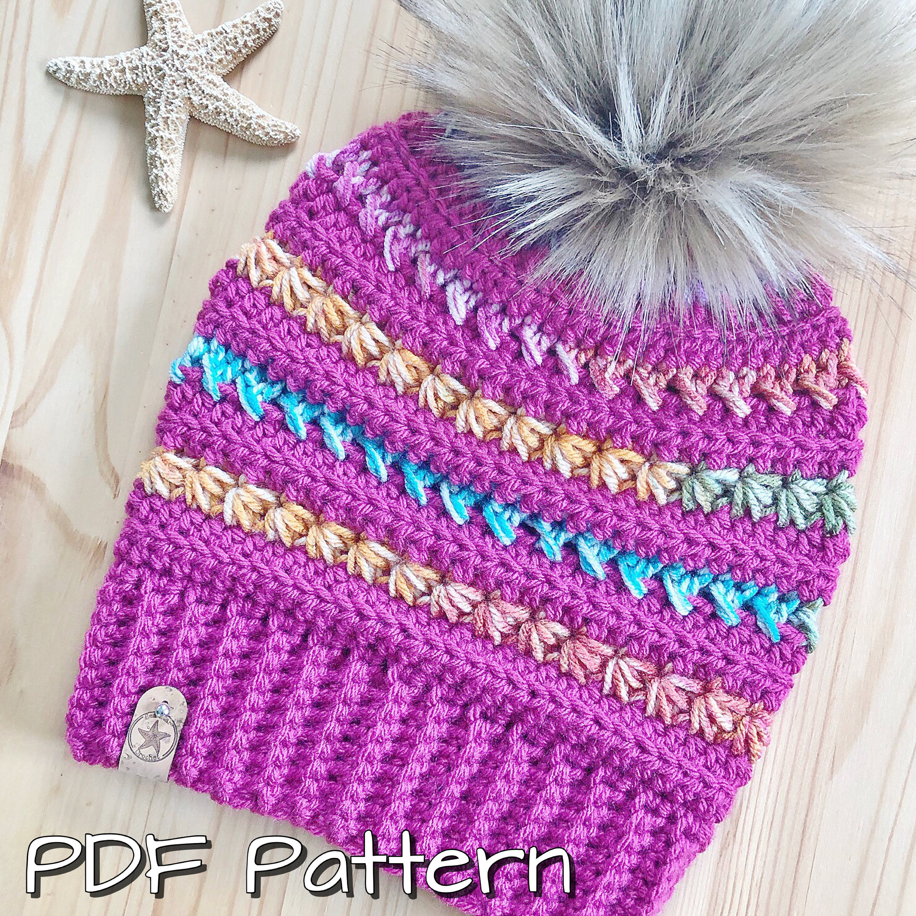 The Sea Star Sunset Beach Beanie PDF Pattern/digital  display picture 2