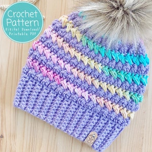 The Sea Star Malibu Beanie PDF Pattern/Digital Download 4 sizes & Messy Bun Version Included