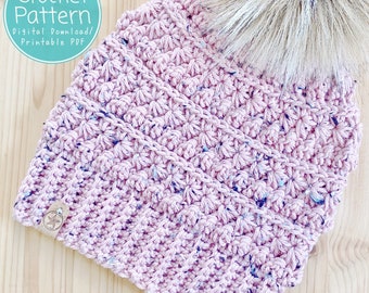 The Sea Star Bay Beanie PDF Pattern/Digital Download 4 sizes & Messy Bun Version Included