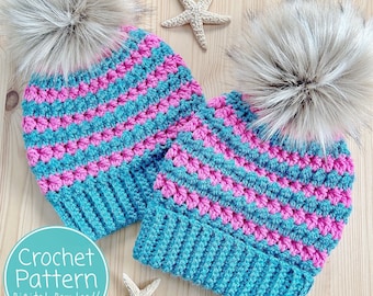 The Sea Star Destination Beanie PDF Pattern/Digital Download 4 sizes, 2 brim styles, fitted & semi-slouch version Included