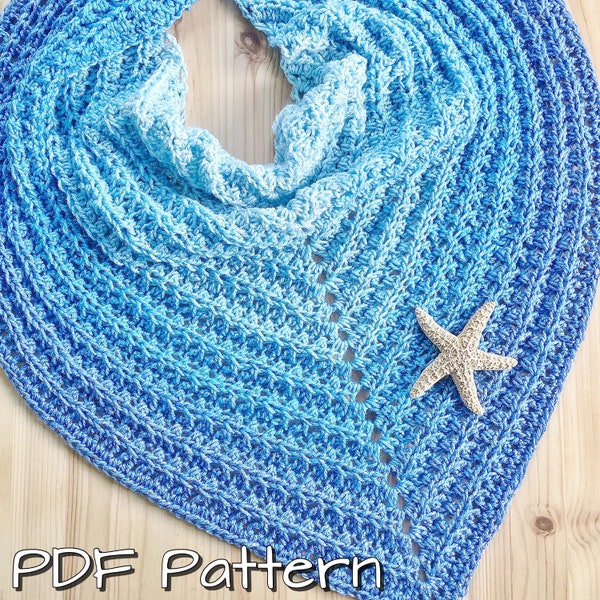 The Sea Star Sienna Shawl PDF Pattern Triangle Shawl/Scarf