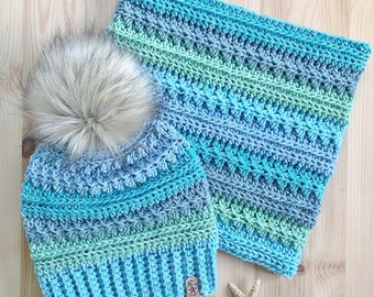 The Sea Star Oceanside Beanie & Cowl PDF Patterns  *Messy Bun Version Included