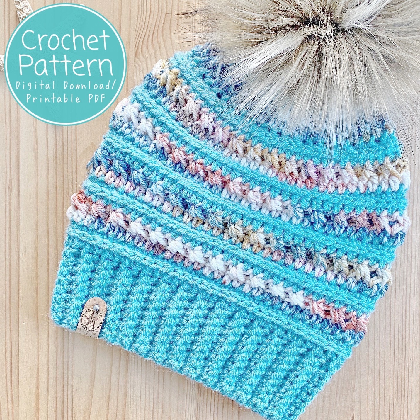 The Sea Star Veranda Beanie PDF Pattern/Digital Download 4 sizes Included