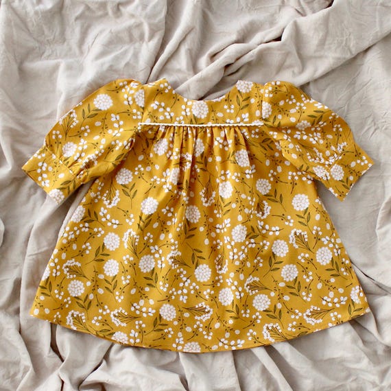 mustard yellow smock dress Mustard Smock Dress