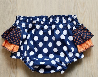 Auburn Tiger Paw Print Ruffled Bloomers, Game Day Baby Outfit