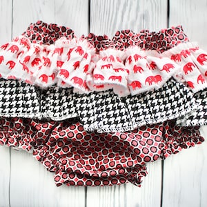 University of Alabama baby ruffled bottom bloomers or Crimson Tide game day outfit