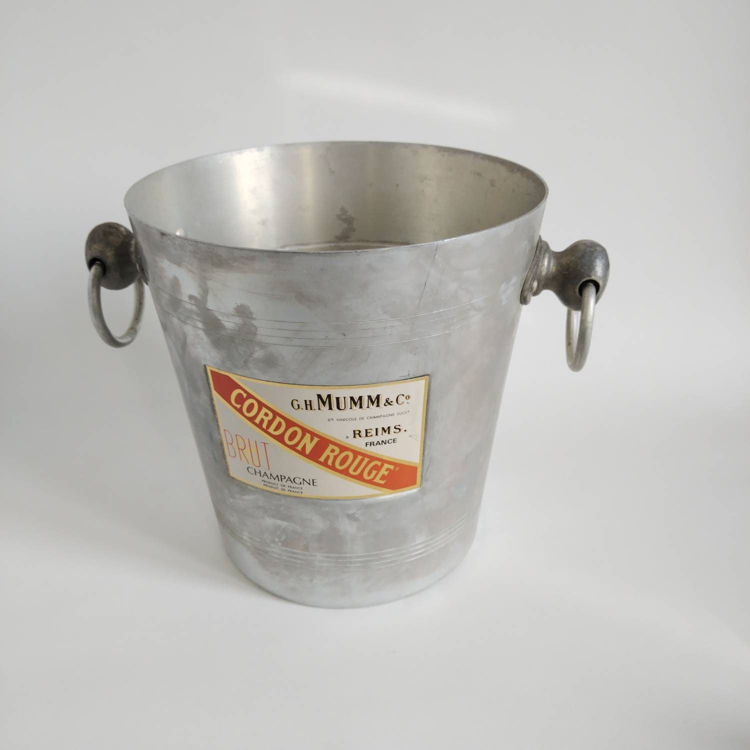 Seau à Champagne GH MUMM Reims – Argenté – Hauteur 25 Cm – Occasion