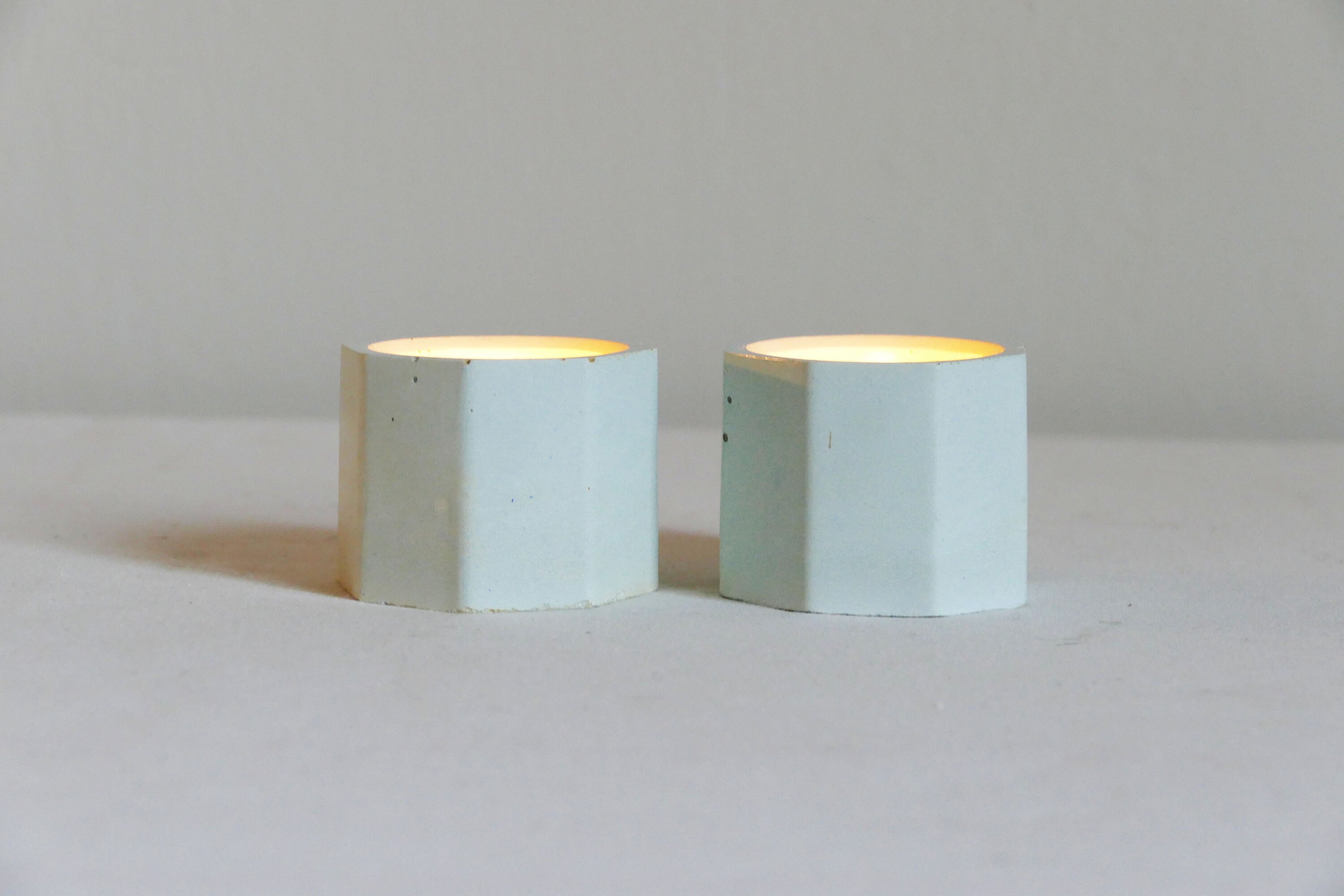 Lot de Deux Photophores Géométriques Minimalistes Pour Une Décoration d'intérieur Moderne