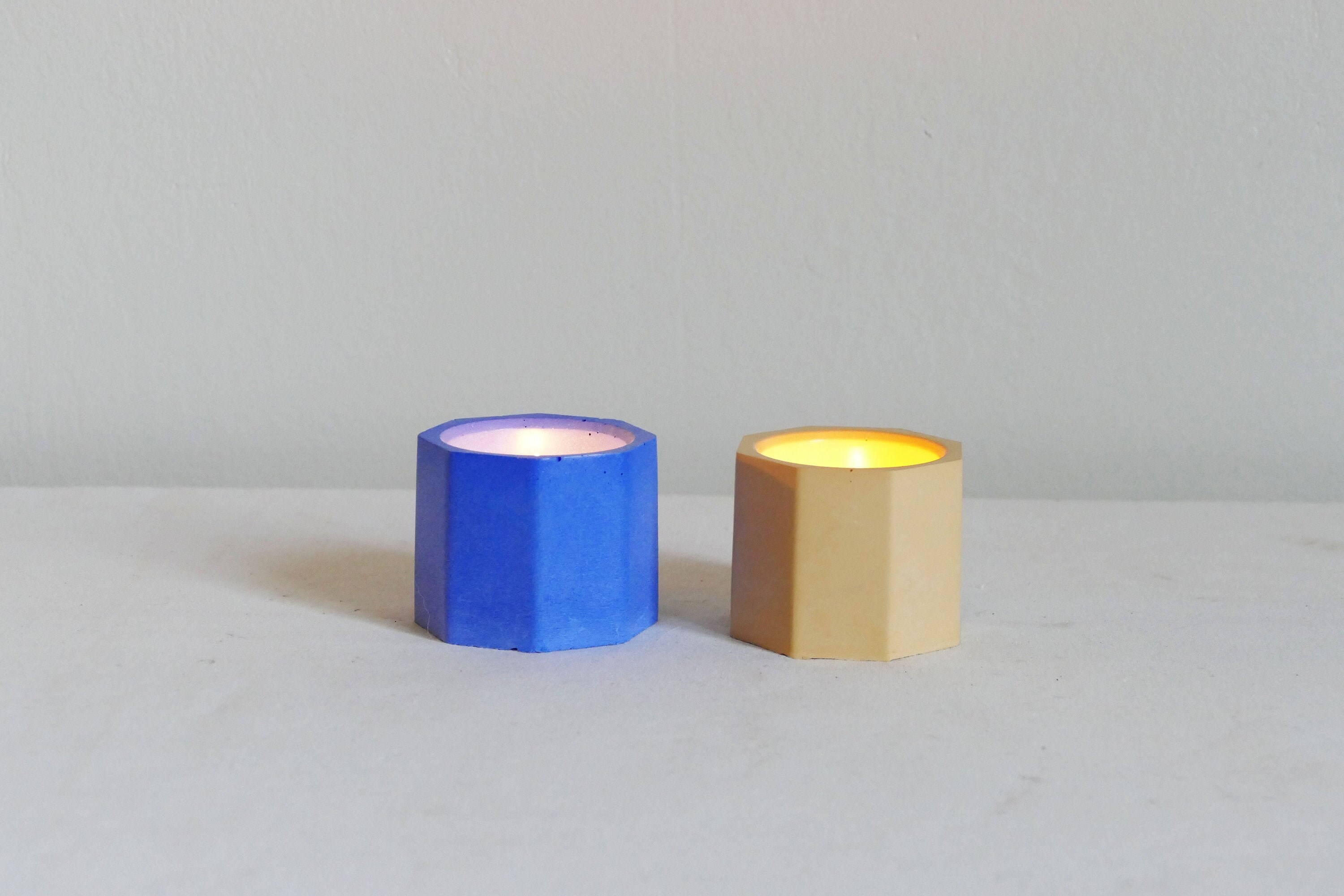 Lot de Deux Photophores Géométriques Minimalistes Pour Une Décoration d'intérieur Moderne