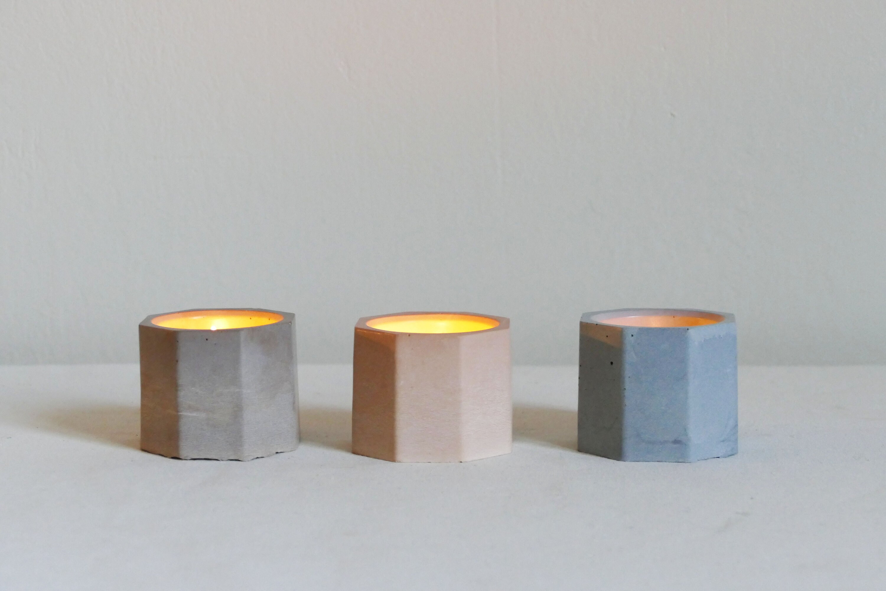 Lot de Trois Photophores Géométriques Minimalistes Pour Une Décoration d'intérieur Moderne