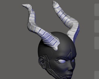 STL Model Demon Horns for BJD dolls ver003 for 3D printing