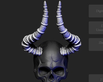 STL model horns skeleton king for 3D printing