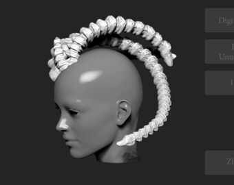 STL Model of Demon Horn for head ver010 for 3D printing