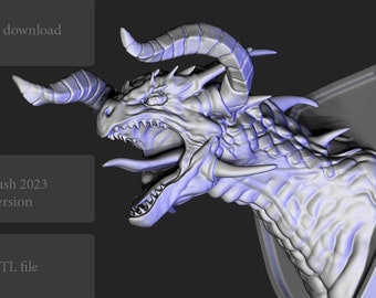 STL Dragon head wall mount Decoration for 3D printing