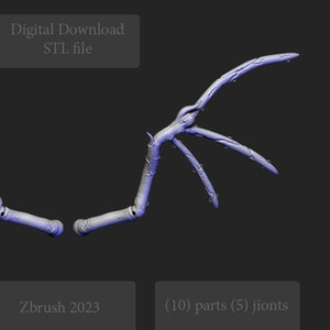 STL wings with joints for BJD dolls 3D printing on a printer