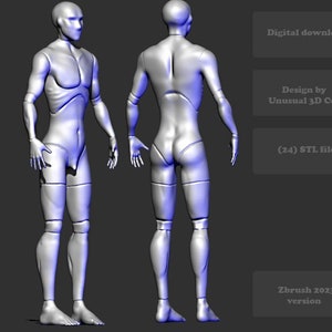 3D model of the male body. for further work and cutting BJD doll. STL OBJ format