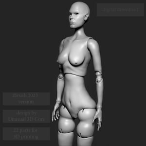 BJD doll full-set parts with highly detailed STL file for 3D printing