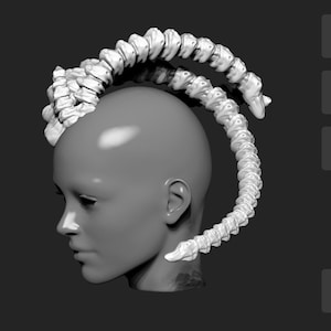 STL Model of Demon Horn for head ver010 for 3D printing
