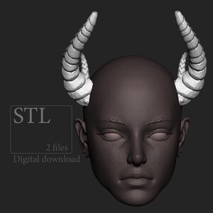 STL Model Demon Horn for head ver015 for 3D printing