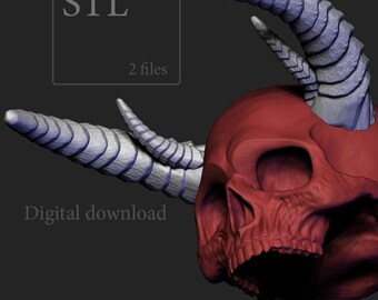 STL model horns v014 skeleton for Cosplay 3D printing