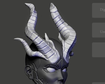 STL Demon Horns for BJD dolls ver002 for 3D printing