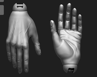 STL model 3d bjd doll hands with magnets