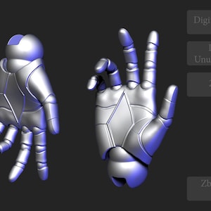 STL-model van een cyborg-robotarm, hoog detail voor 3D-printen