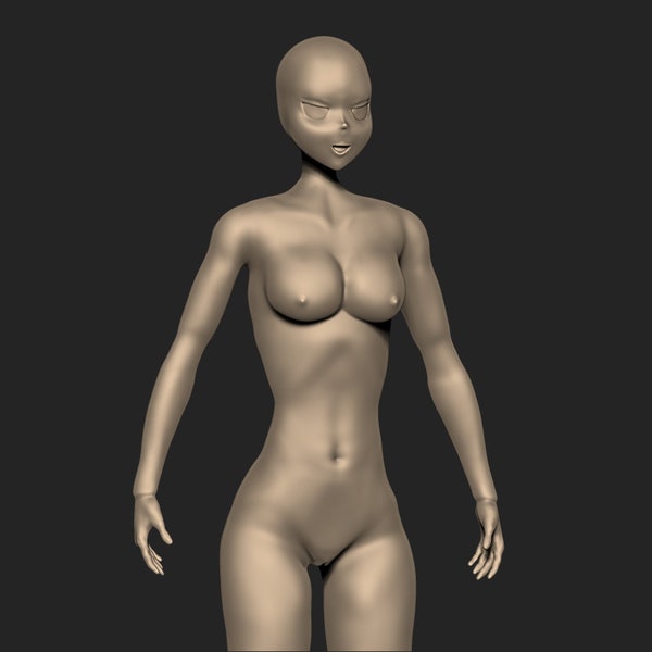 Modèle 3D d'un corps féminin. pour un travail ultérieur et la découpe de poupées BJD. Format OBJ STL