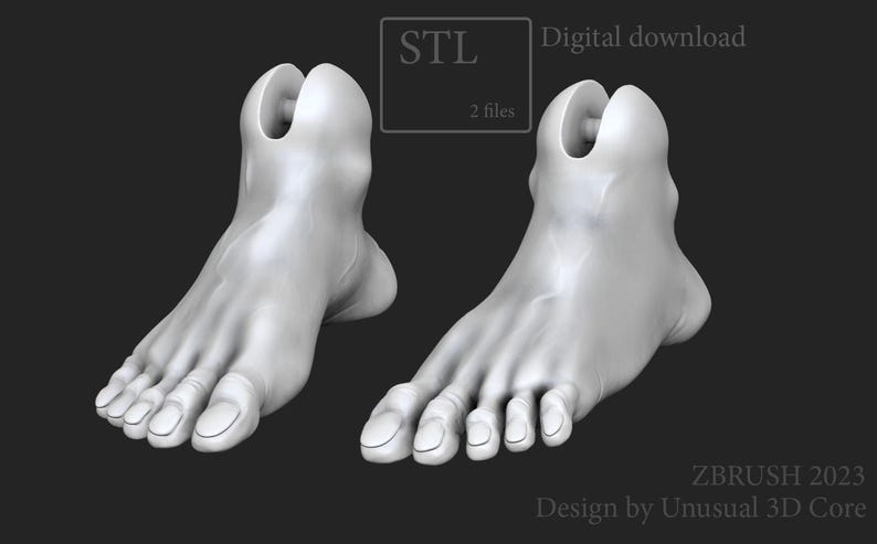 Toe Stl File STL File Foot for Female Ball Jointed Doll Standard Size for 3D ...