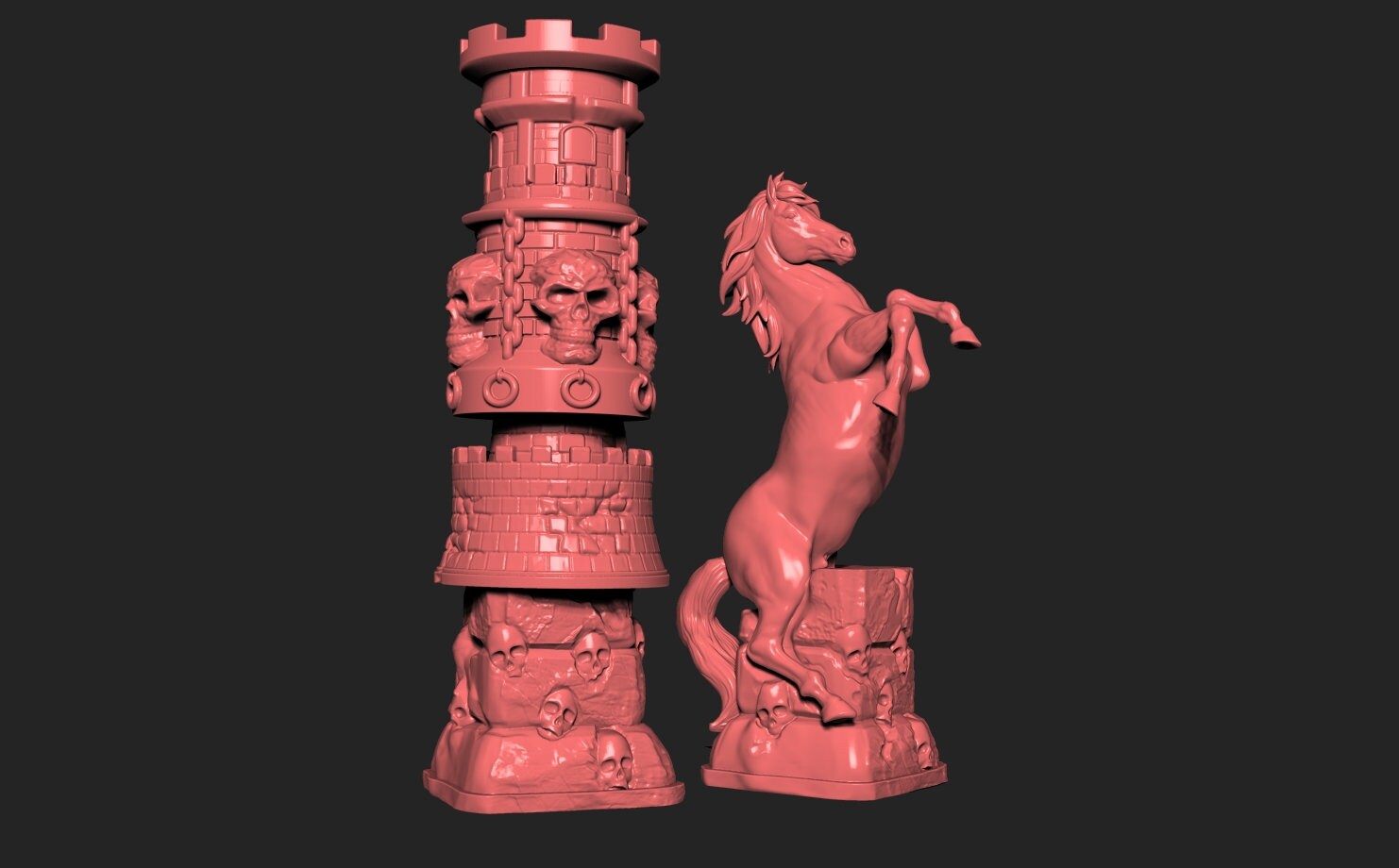 STL Figures Medieval Chess for Printing 3D Printers - Etsy