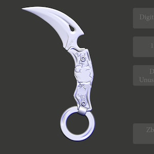 STL model knife claw ver002 for 3D printing