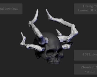 STL model of Demon horns version 006 for 3D printing