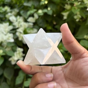 Natural Clear Quartz Merkaba Star,Quartz Crystal Star,Sacred Geometry,Metaphysical,Reiki Healing Necklace,Crystal Home Decoration,Gifts