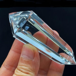 6 Sided Vogel Style Wand Clear Quartz Crystal, Crystal Vogel Point