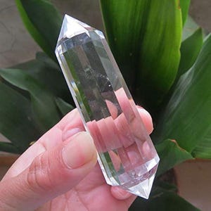Premium 12-Sided Natural Clear Quartz Crystal Vogel Wand - Double Terminated Healing Points