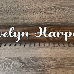 18 in Dark Walnut Stain White letters
Font 2