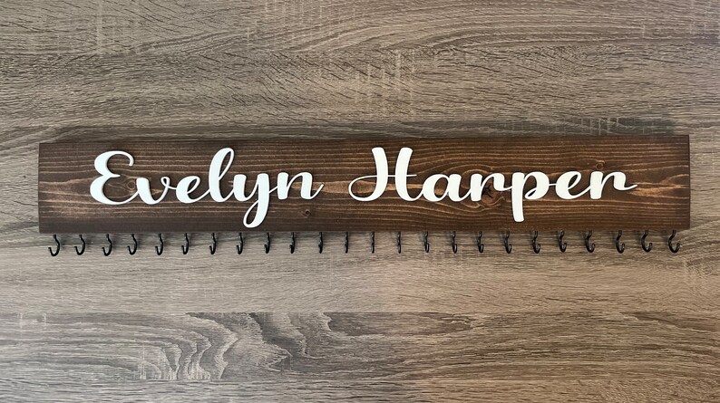 18 in Dark Walnut Stain White letters
Font 2